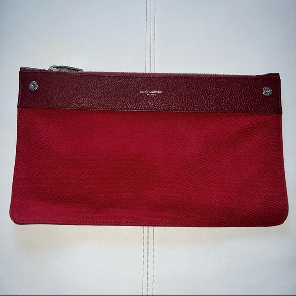 💯 Authentic SAINT LAURENT SAC DE JOUR YSL Souple burgundy leather satchel - Picture 5 of 8